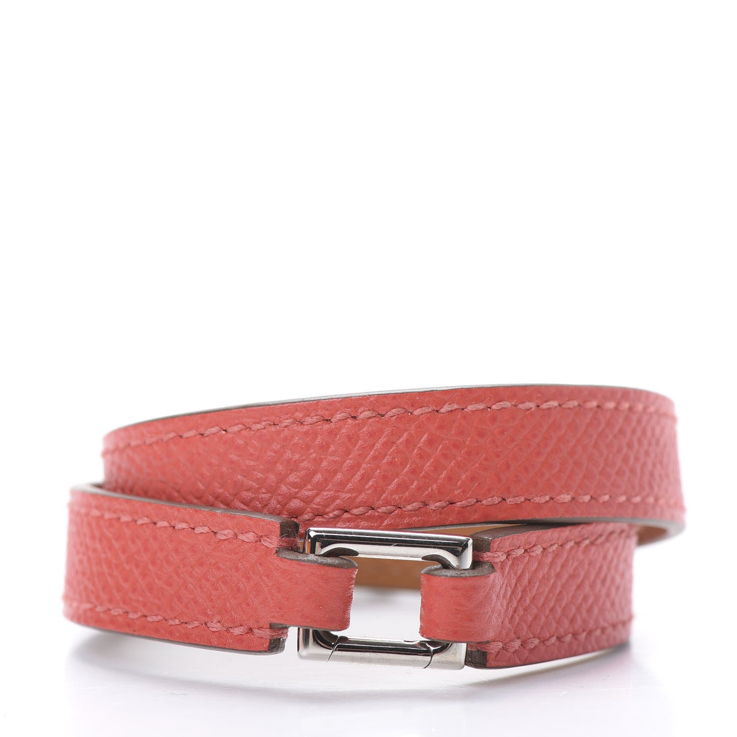 Hermes Epsom Rivale Double Tour Bracelet XS Rose Jaipur 3 of 6