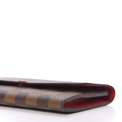 Louis Vuitton Damier Ebene Emilie Wallet Red 7 of 10