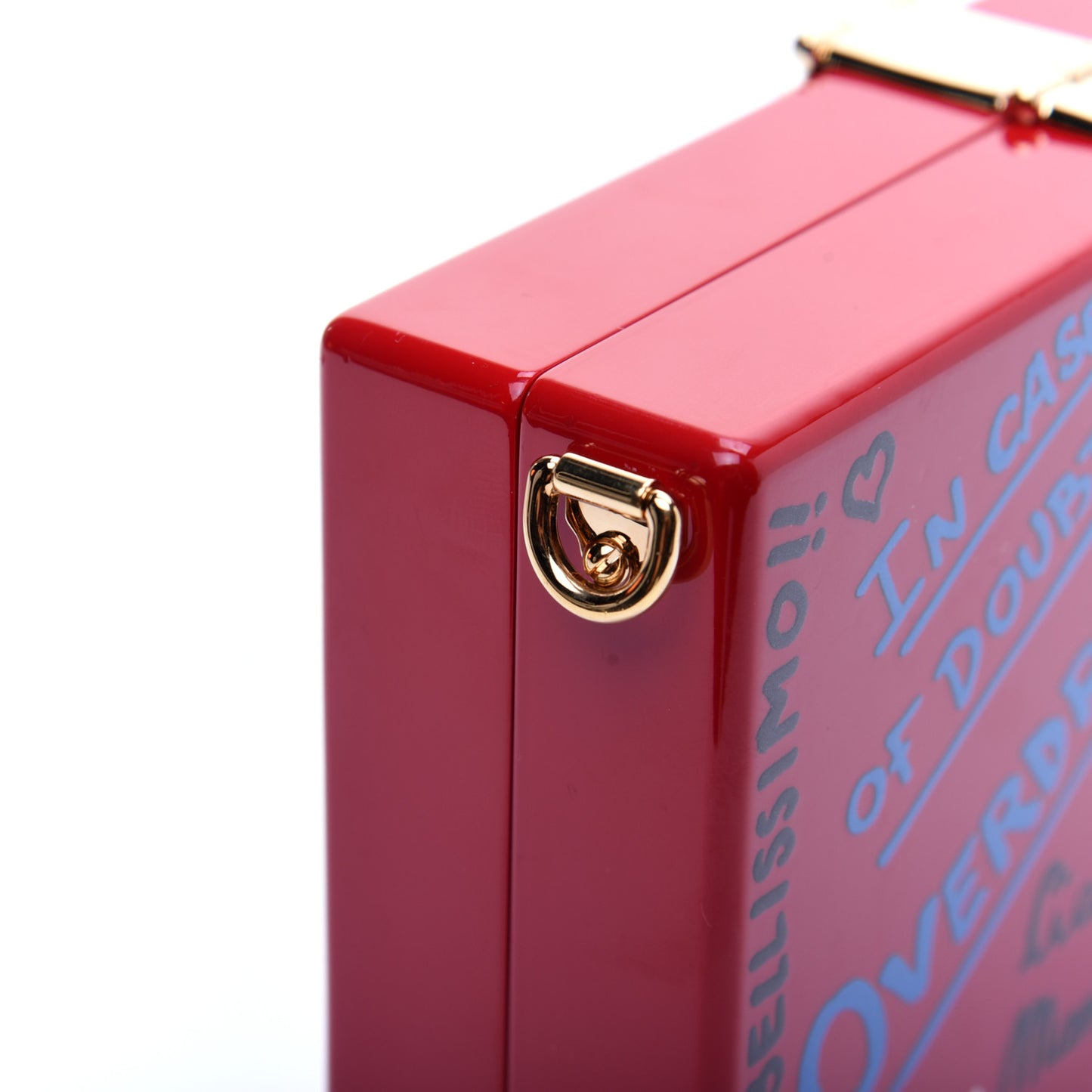 Acrylic Graffiti Printed Box Crossbody Bag Red