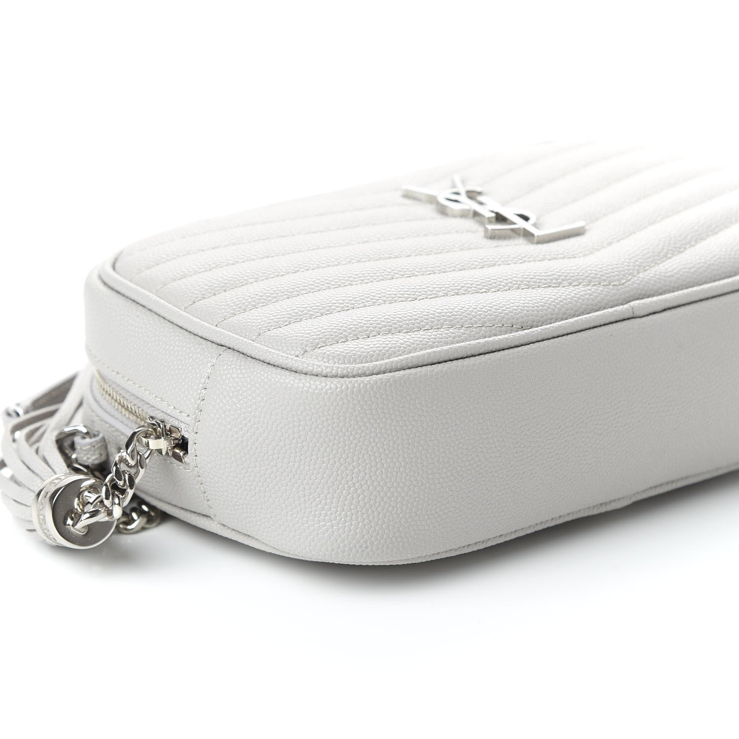 Saint Laurent Grain De Poudre Matelasse Monogram Mini Lou Camera Bag Granite 6 of 10