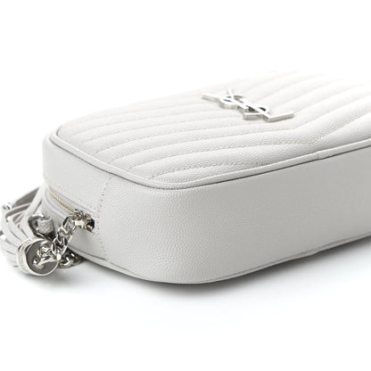 Saint Laurent Grain De Poudre Matelasse Monogram Mini Lou Camera Bag Granite 6 of 10