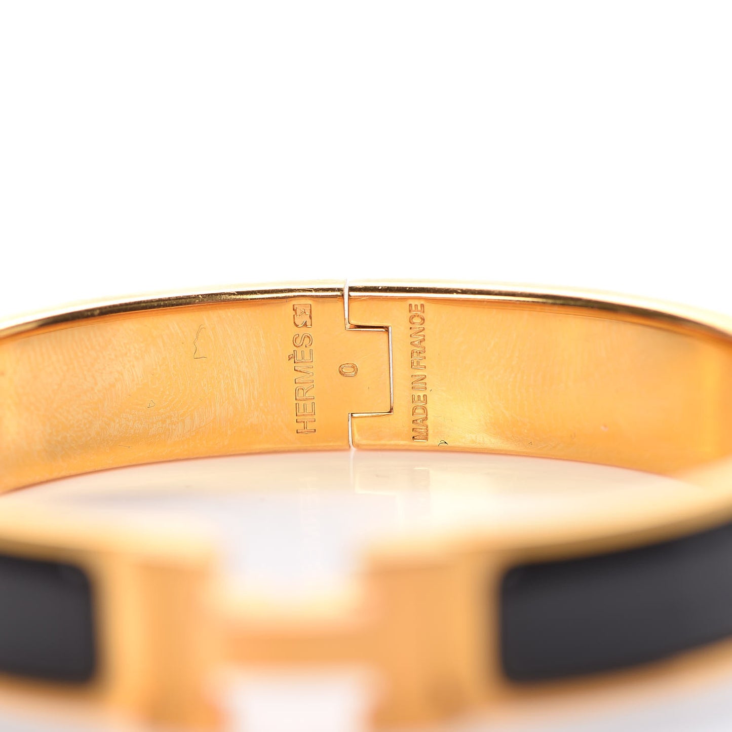 Enamel Narrow Clic Clac H Bracelet PM Black