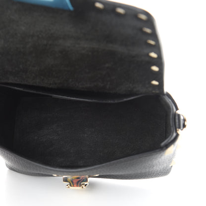 Valentino Garavani Pebbled Calfskin Mini Rockstud Crossbody Bag Black 5 of 9