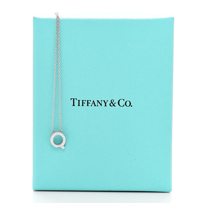 Tiffany Platinum Diamond Letters Q Pendant Necklace 6 of 6