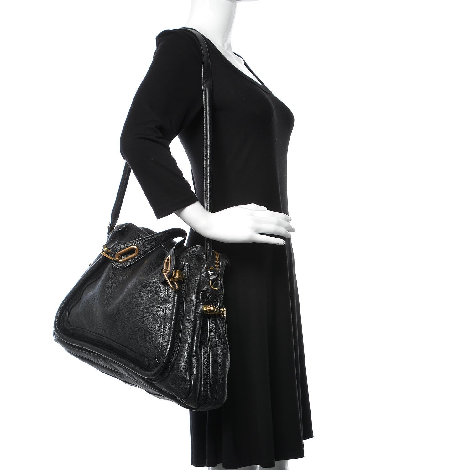 Chloe Calfskin Large Paraty Black 2 of 14