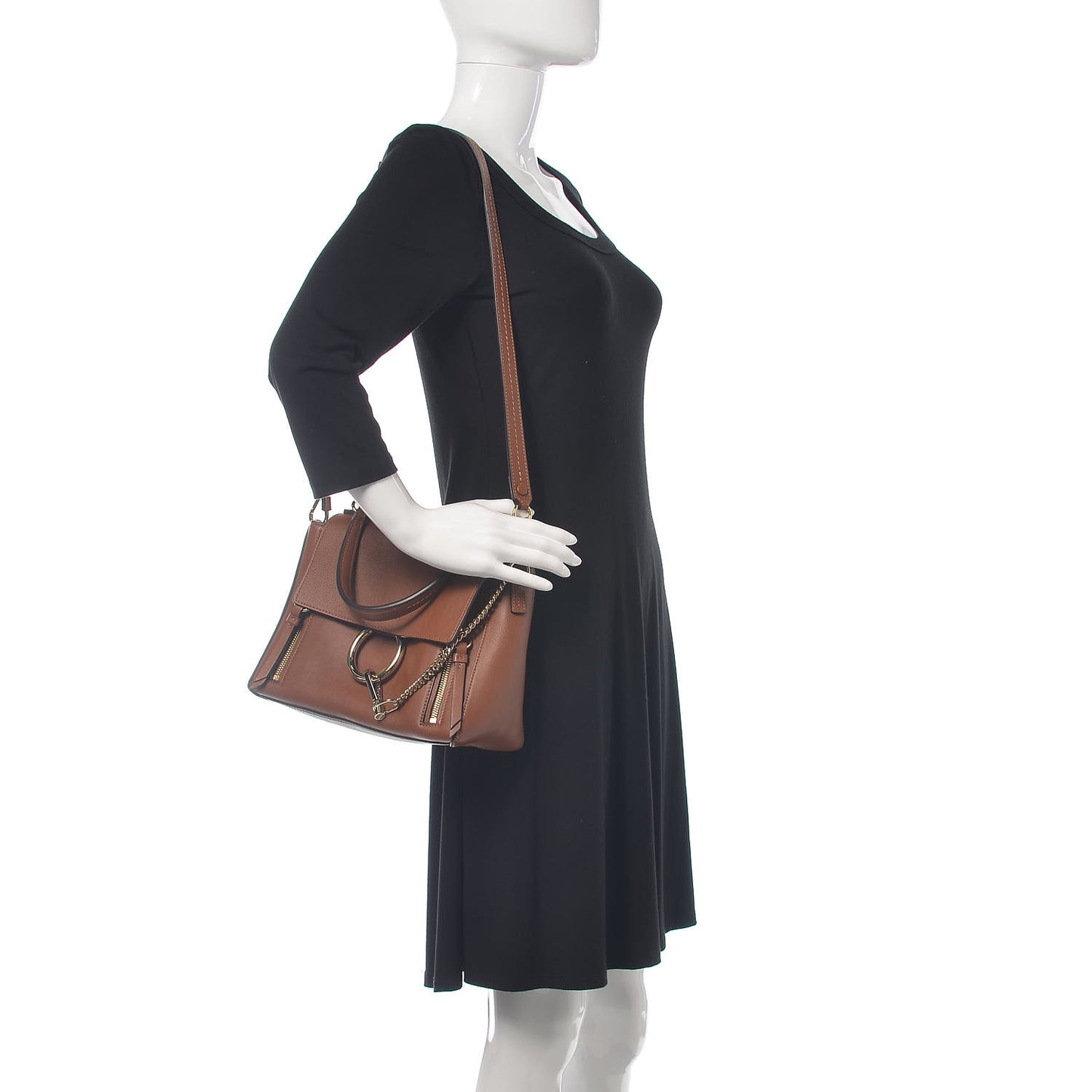 Calfskin Small Faye Day Shoulder Bag Tan