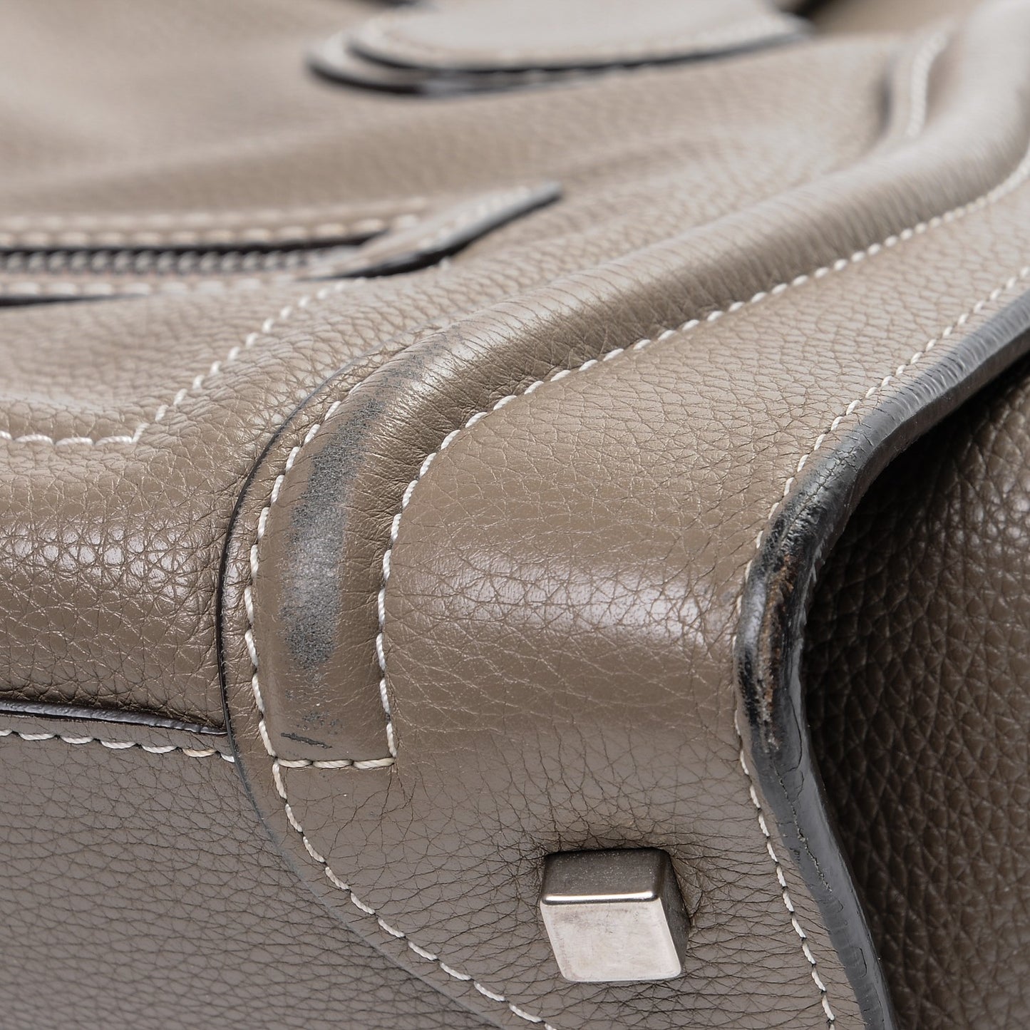 Drummed Calfskin Mini Luggage Souris