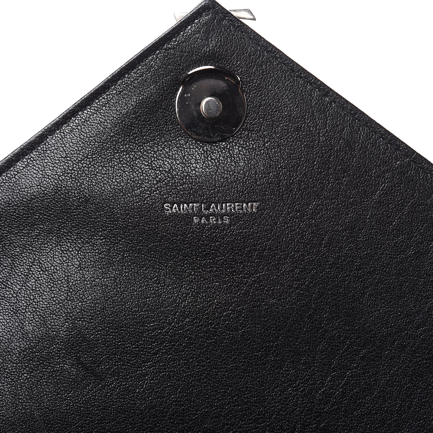 Saint Laurent Sheepskin Matelasse Chevron Monogram Medium College Bag Black 7 of 11
