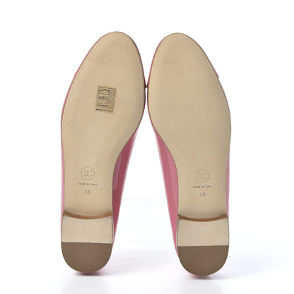 Chanel Patent CC Cap Toe Ballerina Flats 40 Light Pink 5 of 9