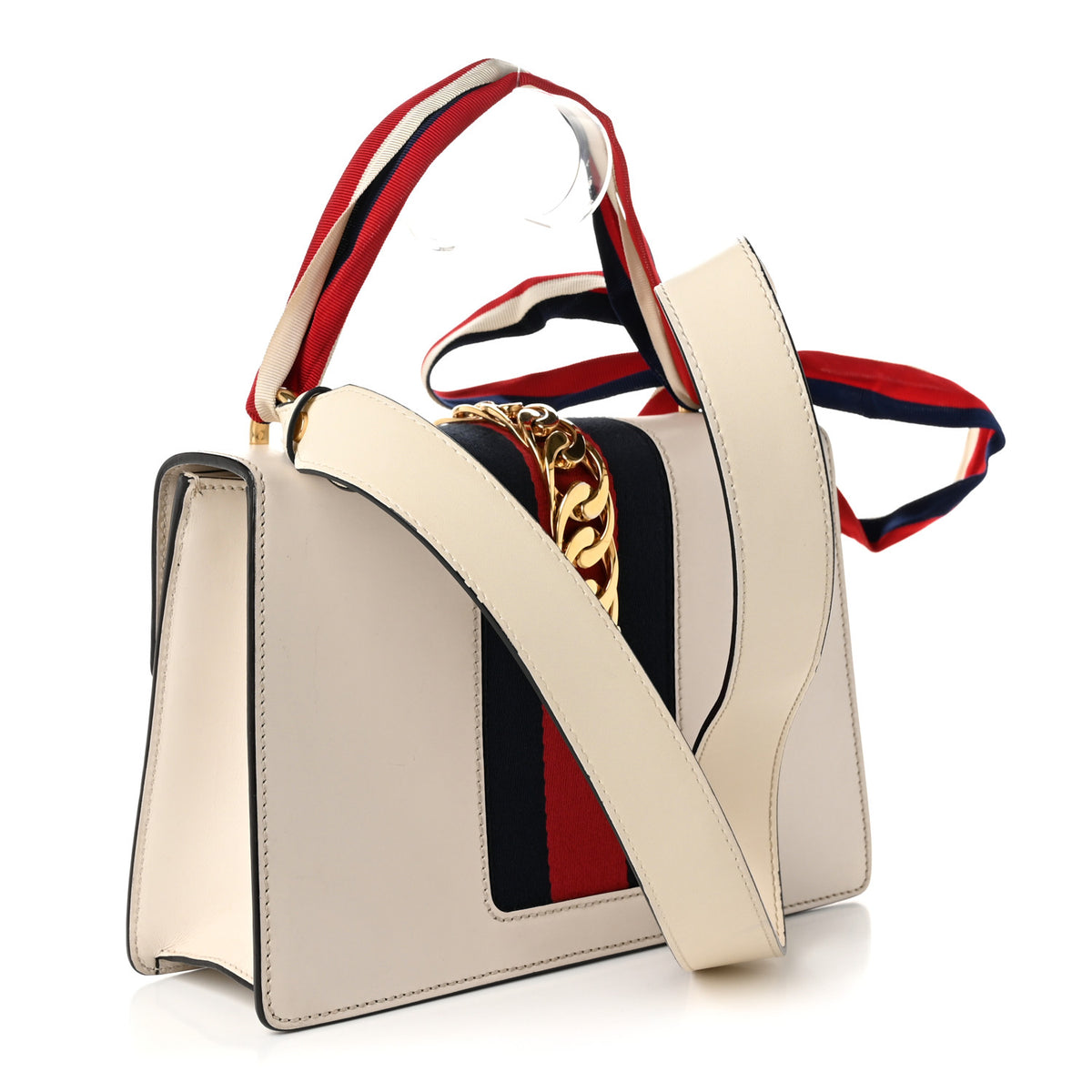 Calfskin Small Sylvie Shoulder Bag Off White