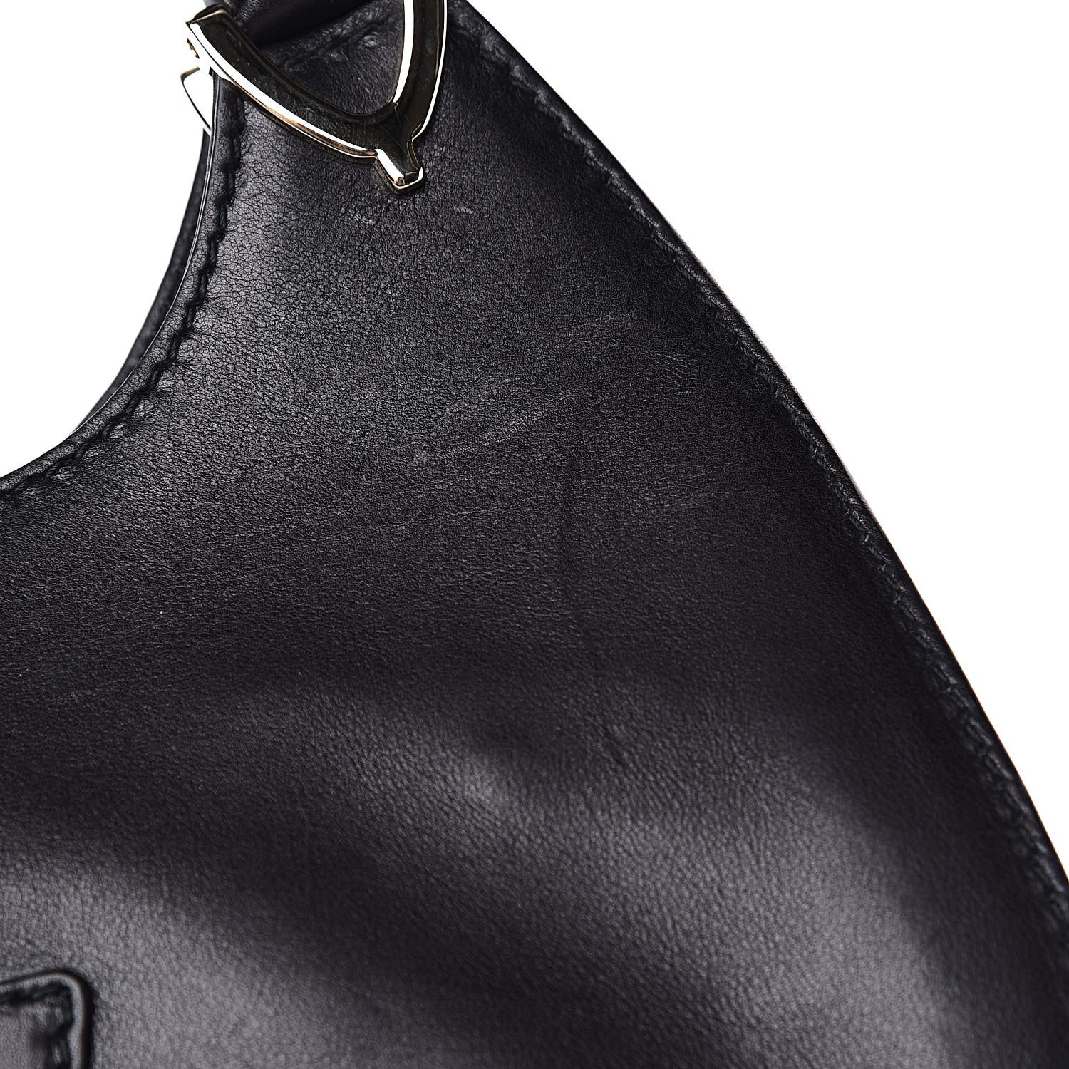 Gucci Calfskin Medium Stirrup Top Handle Bag Black 11 of 12