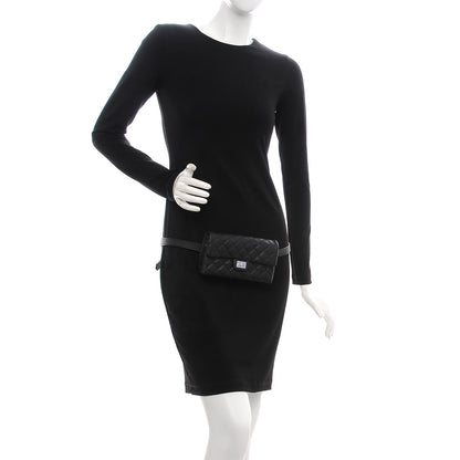 Chanel Grained Calfskin Quilted 2.55 Reissue Flap Belt Bag Clutch Black 2 of 7