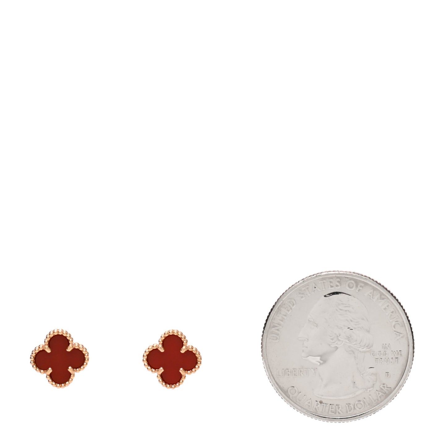18K Rose Gold Carnelian Sweet Alhambra Earrings