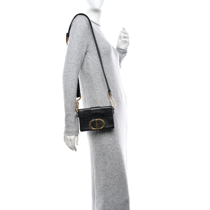 Christian Dior Crackled Lambskin 30 Montaigne Box Bag Black 2 of 13