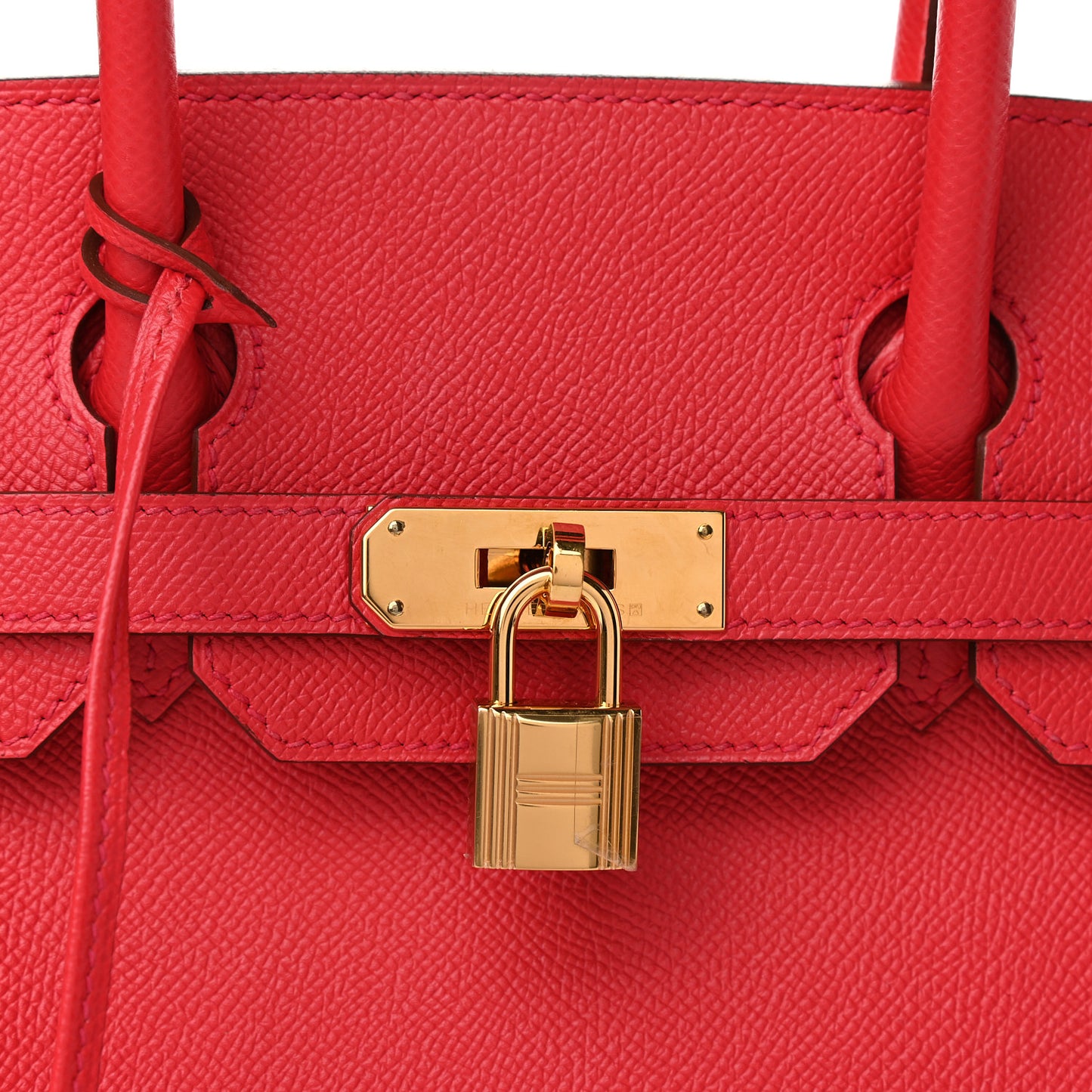 Epsom Horseshoe Birkin 30 Rouge Casaque Rose Confetti