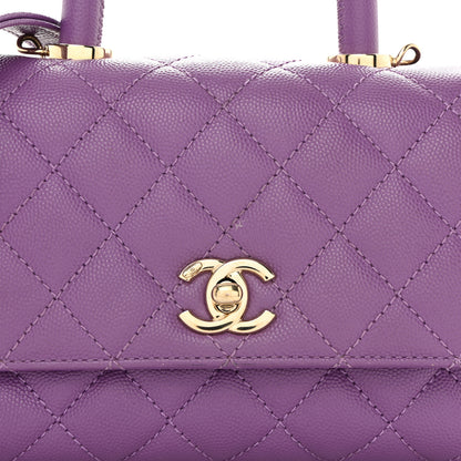 Chanel Caviar Quilted Extra Mini Coco Handle Flap Purple 8 of 10