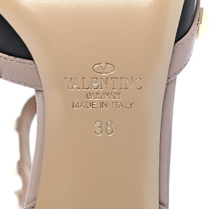 Valentino Garavani Calfskin Nappa Rockstud Ankle Strap 65mm Pumps 38 Black Poudre 6 of 9