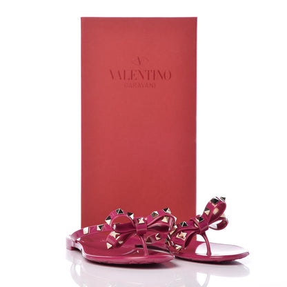 Valentino Garavani PVC Jelly Rockstud Bow Thong Sandals 37 Deep Cyclamin 8 of 8