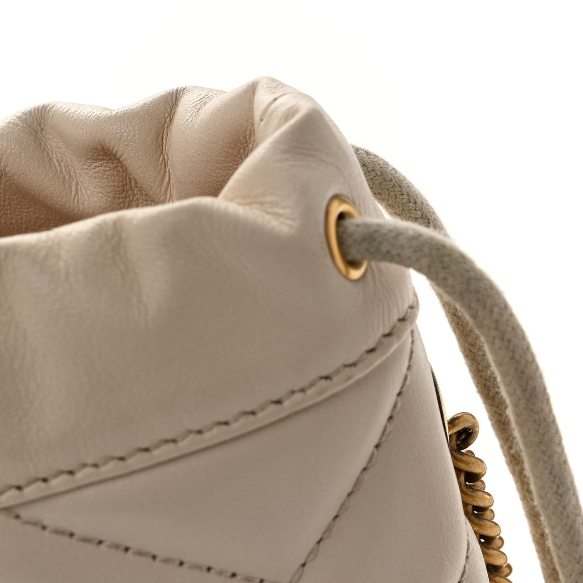 Gucci Calfskin Matelasse Mini GG Marmont 2.0 Bucket Bag White 12 of 13