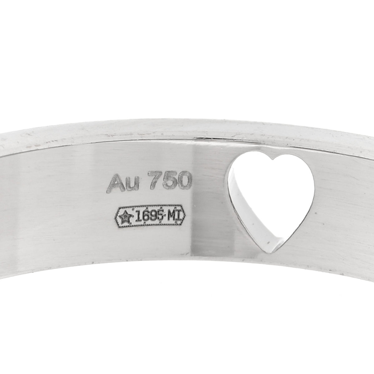 18K White Gold Diamond Icon Band Ring 59 8.75