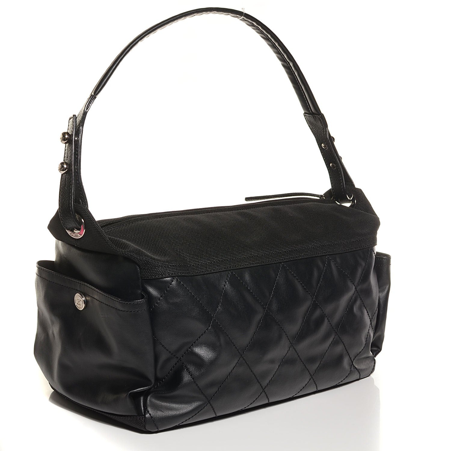 Chanel Coated Canvas Paris Biarritz Hobo Black 3 of 7