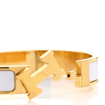 Hermes Enamel Narrow Clic Clac H Bracelet GM White 5 of 6
