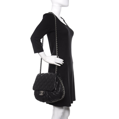 Chanel Washed Lambskin Quilted Large Chain Around Messenger Black 2 of 10
