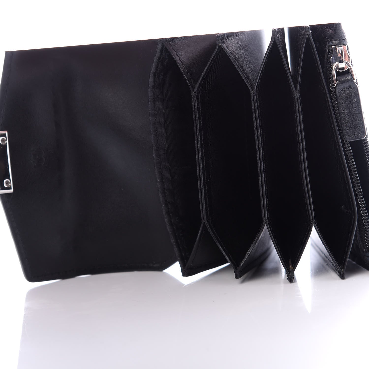 MCM Visetos Mini Accordion Card Wallet Black 5 of 7