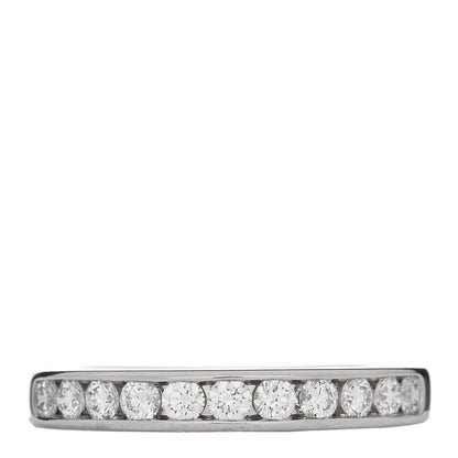 Tiffany Platinum Diamond 3mm Half Circle Wedding Band Ring 53 6.25 1 of 5