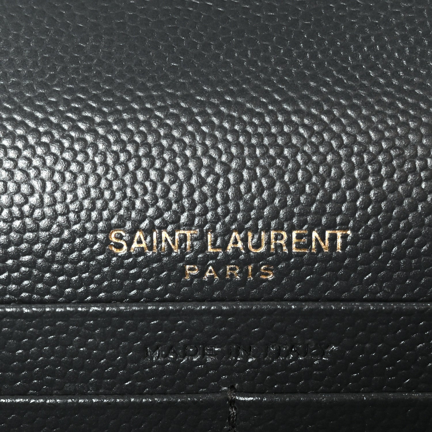 Saint Laurent Grain De Poudre Matelasse Chevron Monogram Envelope Chain Wallet Dark Smog 6 of 11