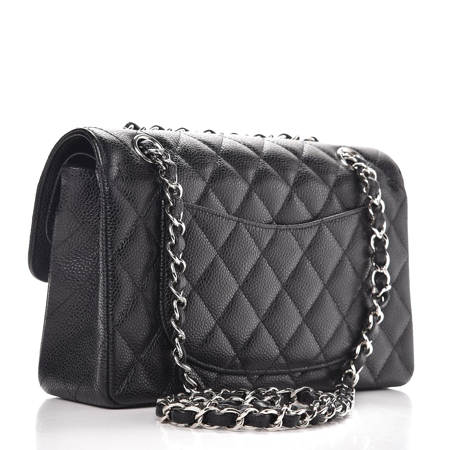 Caviar Quilted Small Double Flap Black