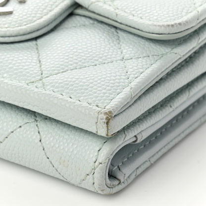 Chanel Caviar Quilted Double Flap Wallet Light Blue 11 of 12