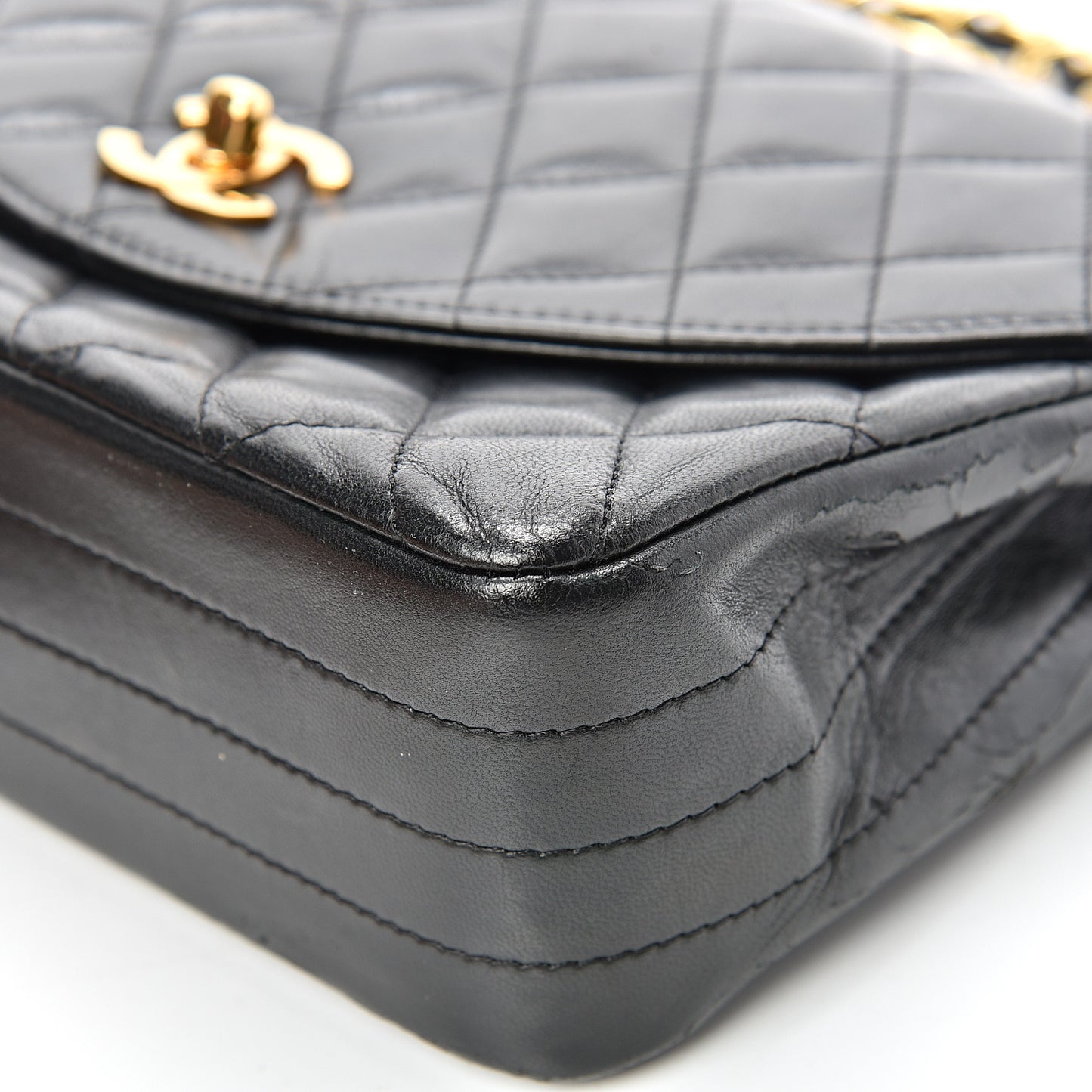 Lambskin Quilted Small Single Flap Black