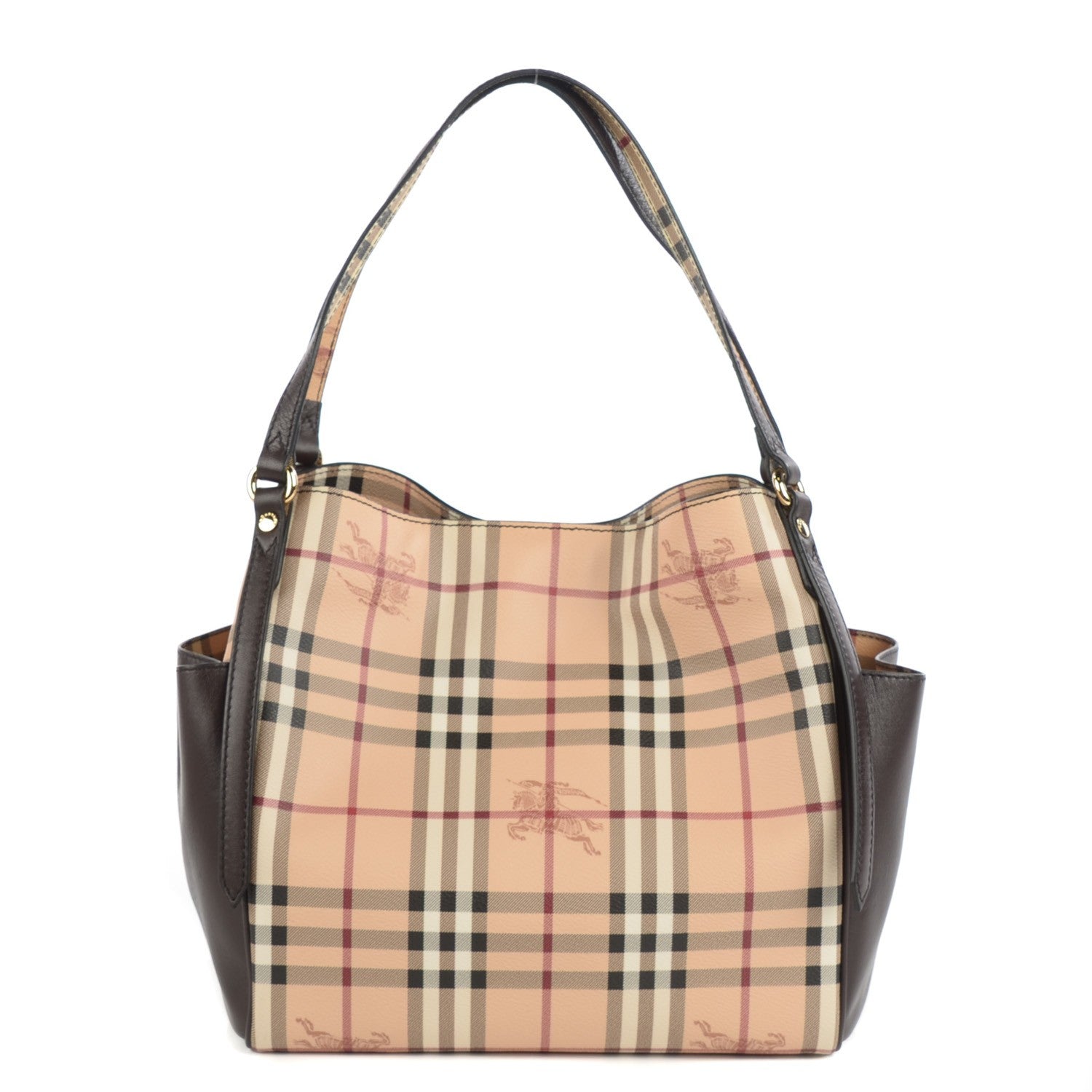 Burberry Haymarket Check Small Canterbury Tote Chocolate 1 of 12
