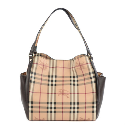 Burberry Haymarket Check Small Canterbury Tote Chocolate 1 of 12