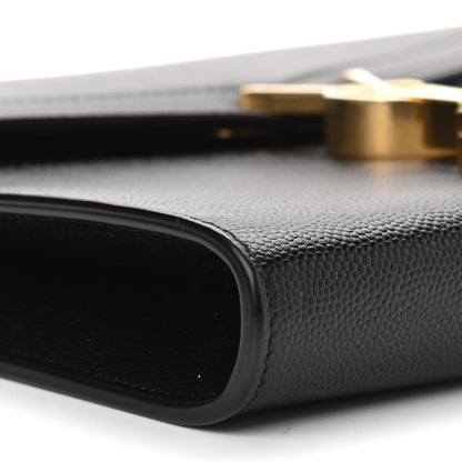 Saint Laurent Grain De Poudre Monogram Cassandra Clasp Bag Black 9 of 10