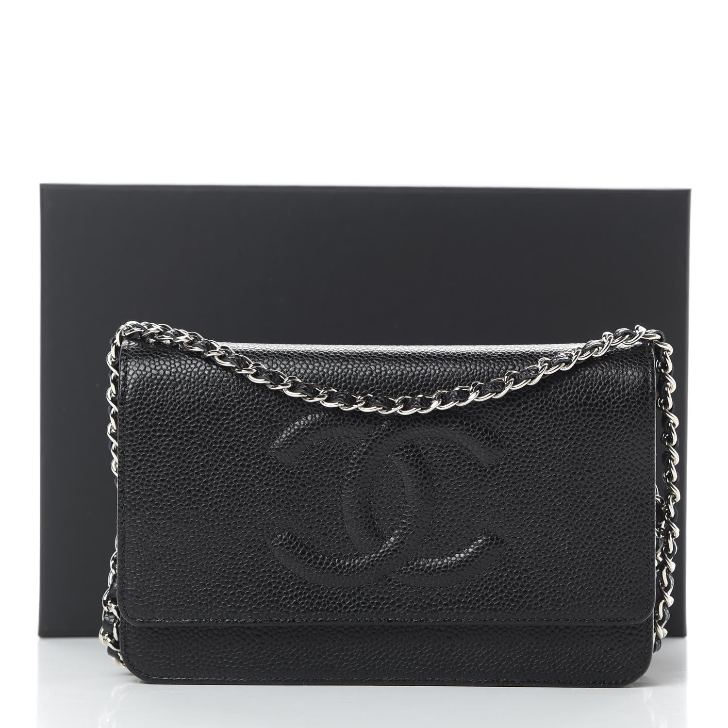 Chanel Caviar Timeless CC Wallet On Chain WOC Black 13 of 13