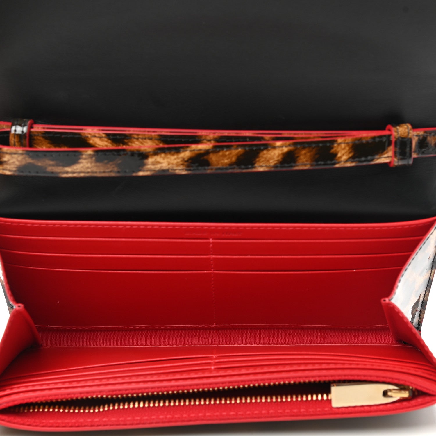 Christian Louboutin Patent Spiked Macaron Flap Wallet Leopard 6 of 10