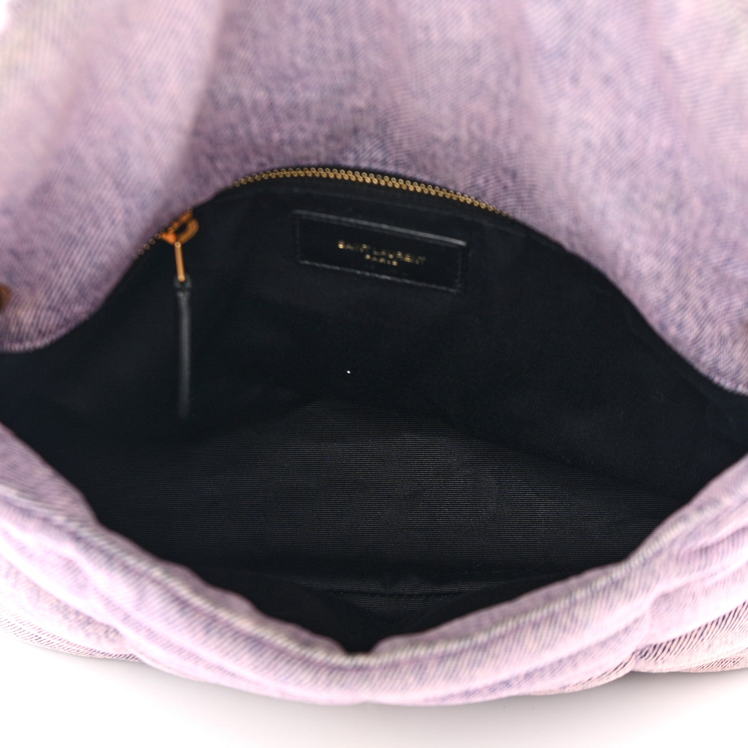 Saint Laurent Denim Quilted Small Loulou Puffer Monogram Chain Satchel Bleached Lilac 5 of 10