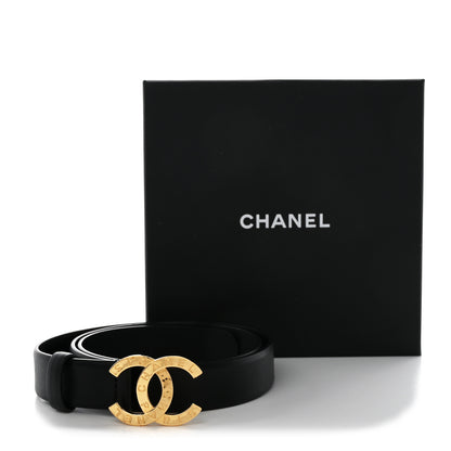 Chanel Calfskin Paris Button CC Belt 80 32 Black 6 of 6