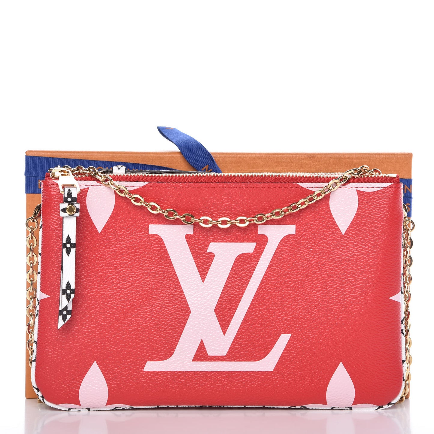 Monogram Giant Double Zip Pochette Rouge