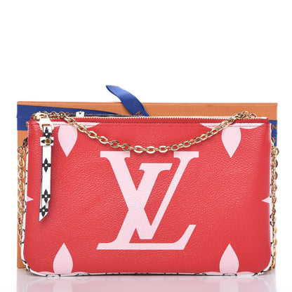 Louis Vuitton Monogram Giant Double Zip Pochette Rouge 9 of 9