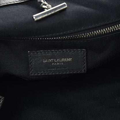 Saint Laurent Pebbled Lambskin Chevron Monogram Large Nolita Black 7 of 9
