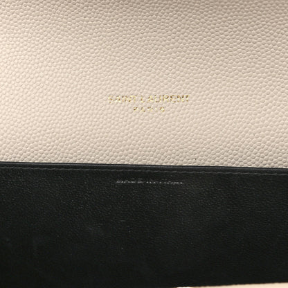 Saint Laurent Grain De Poudre Monogram Uptown Chain Wallet Crema Soft 7 of 10