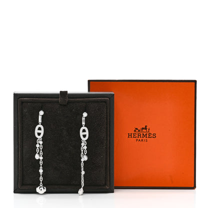 Hermes 18K White Gold Diamond Chaine D'Ancre Chaos Fancy Earrings 5 of 5