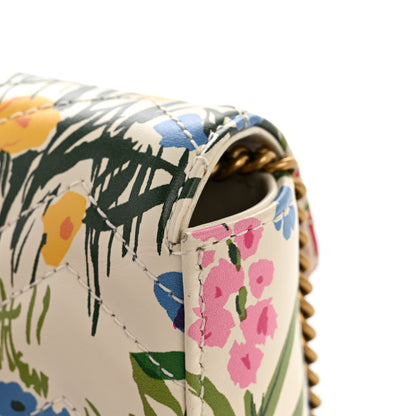 Gucci X KEN SCOTT Calfskin Matelasse Floral Print Super Mini GG Marmont Shoulder Bag Ivory Pink 12 of 12