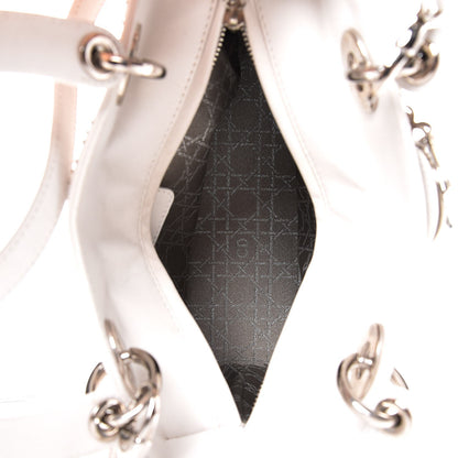 Christian Dior Lambskin Studded Cannage Medium Lady Dior White 6 of 14