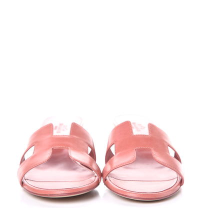 Hermes Nappa Oasis Sandals 38 Rouge Blush 2 of 8