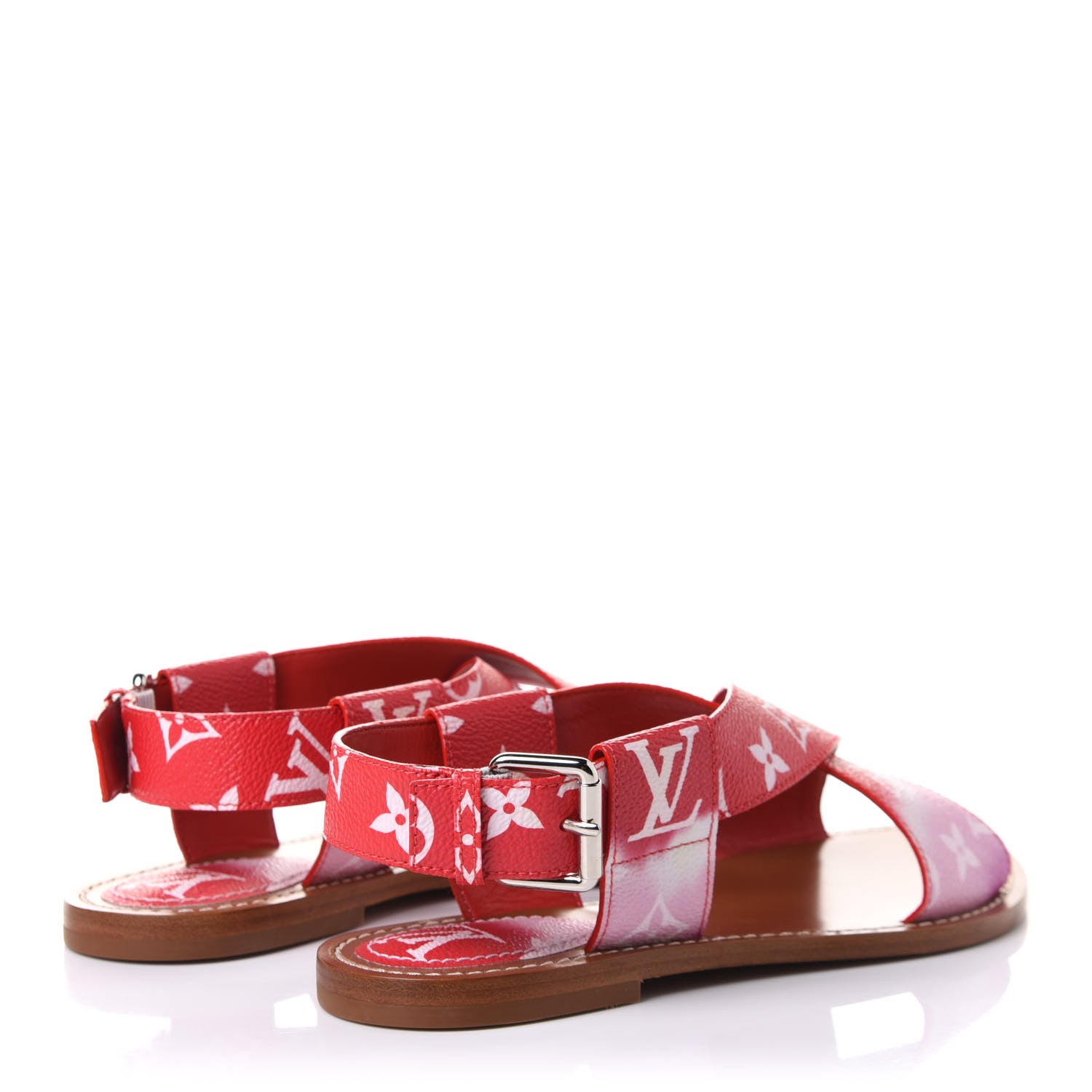 Louis Vuitton Monogram Escale Palma Flat Sandals 36 Rouge 4 of 9