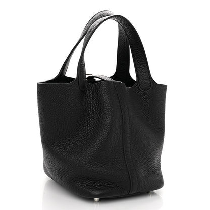 Hermes Taurillon Clemence Picotin Lock 18 PM Black 3 of 9